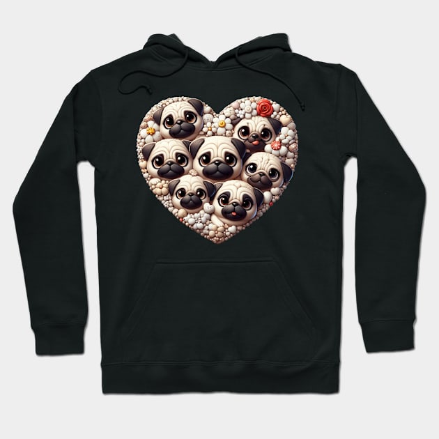 I Love Pugs Hoodie by Dmytro